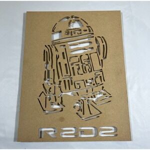 Star Wars R2-D2 Laser Cut Wood Wall Art MDF Stencil Sign Decor 12x9 Sci-Fi Geek